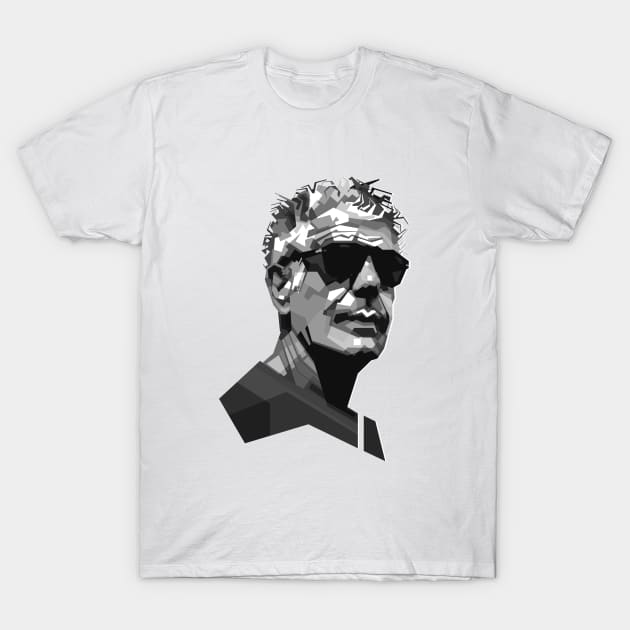 Anthony Bourdain grayscale T-Shirt by Alkahfsmart